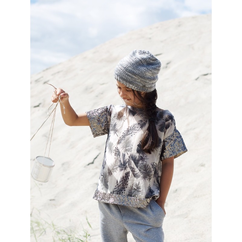 Pattern Blouse with short...