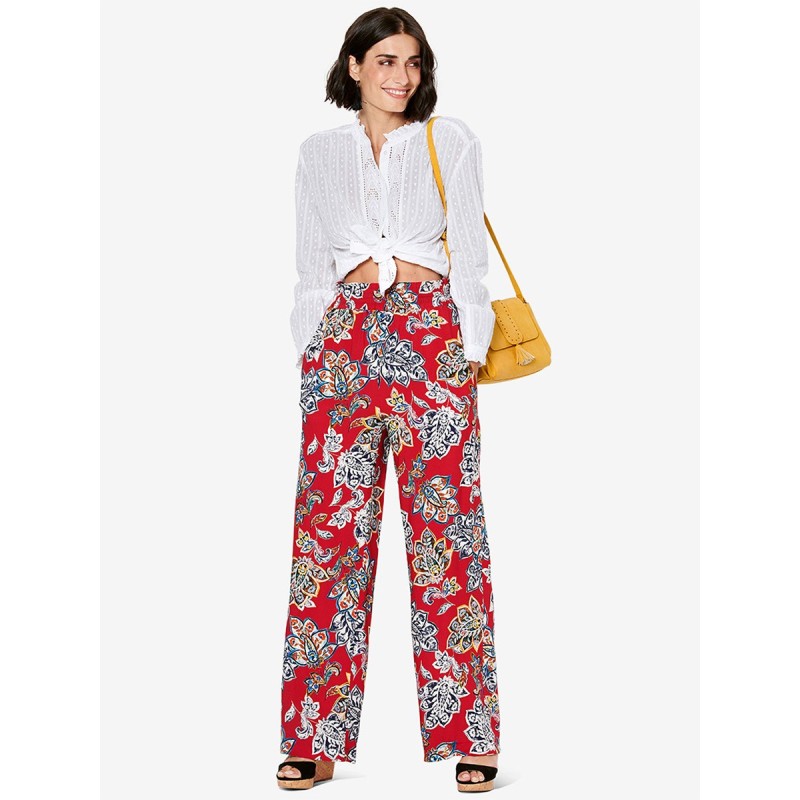 Pattern Straight-cut pants...