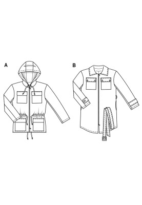 Выкройка Куртка в спортивном стиле с капюшоном (Burda 2/2018, № выкройки 6360 A)