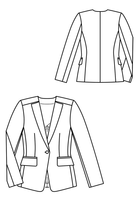 Pattern Slim-fit jacket with narrow lapels (Burda 1/2019, pattern number 101)