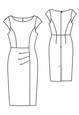 Pattern Dress-sheath with a brooch (Burda 6/2020, pattern number 120)