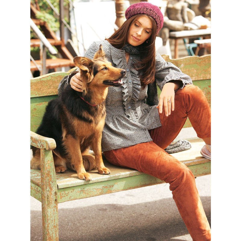 Pattern Suede trousers on a...