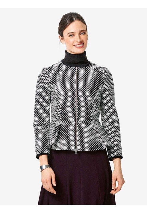 Pattern Jacket with basque and bow collar (Burda 2/2019, pattern number 6293 A)