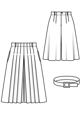 Выкройка Юбка-шорты со съемным ремнем (Burda 7/2018, № выкройки 109 A)