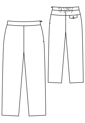 Pattern Pants of straight cut with an elastic waistband (Burda 12/2018, pattern number 122)