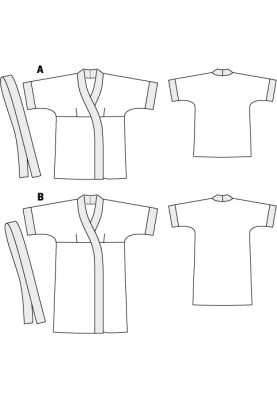 Выкройка Кимоно бархатное с поясом (Burda 1/2012, № выкройки 134 B)