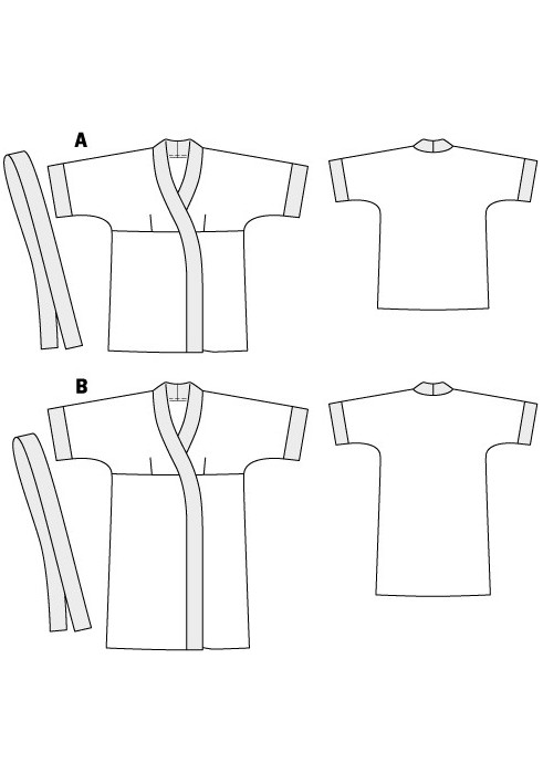 Викрійка Кімоно оксамитове з поясом (Burda 1/2012, № викрійки 134 B)