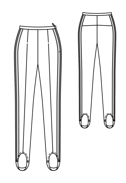 Выкройка Брюки узкого кроя с лампасами и штрипками (Burda 11/2017, № выкройки 117)
