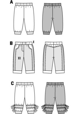 Выкройка Брюки трикотажные в джинсовом стиле (Burda 2/2015, № выкройки 9398 B)