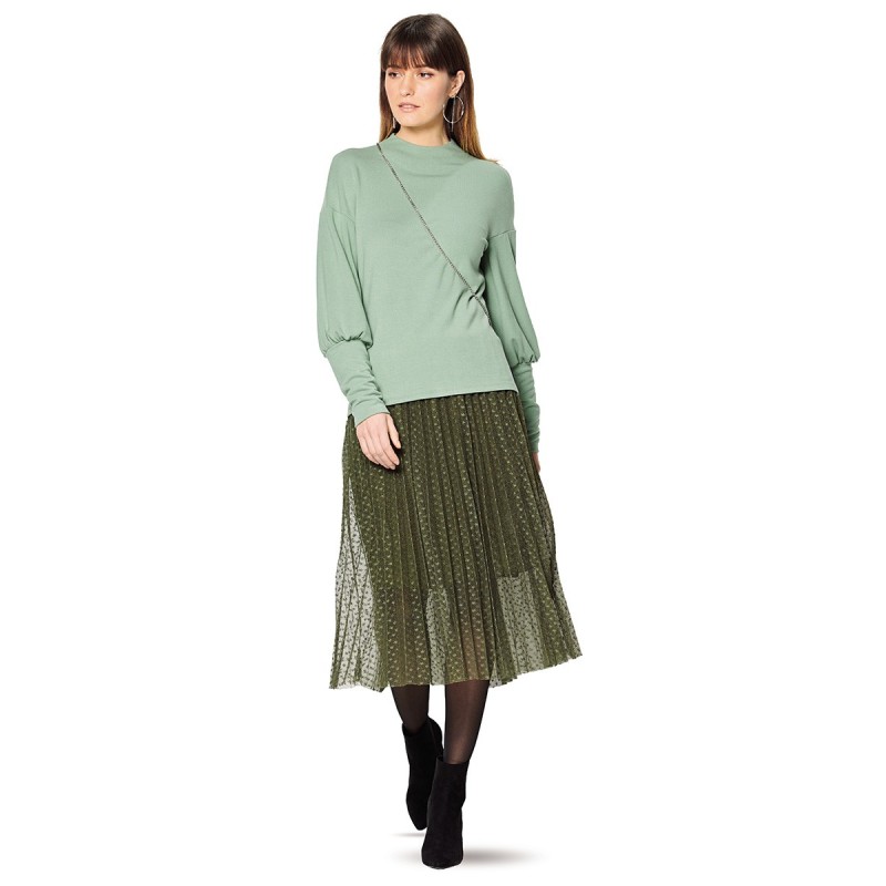 Pattern Pullover with high...