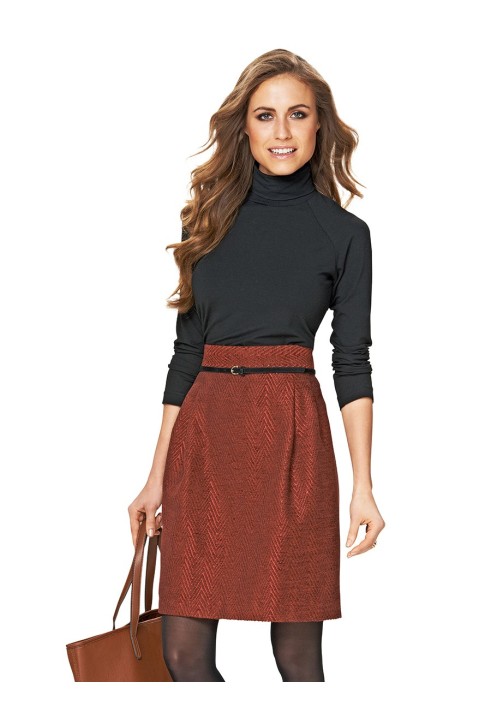 Pattern A-line skirt with a narrow waist (Burda 2/2014, pattern number 6836 A)