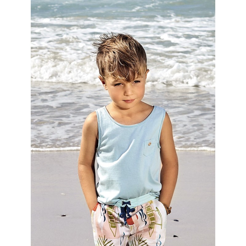 Pattern T-shirt with chest...