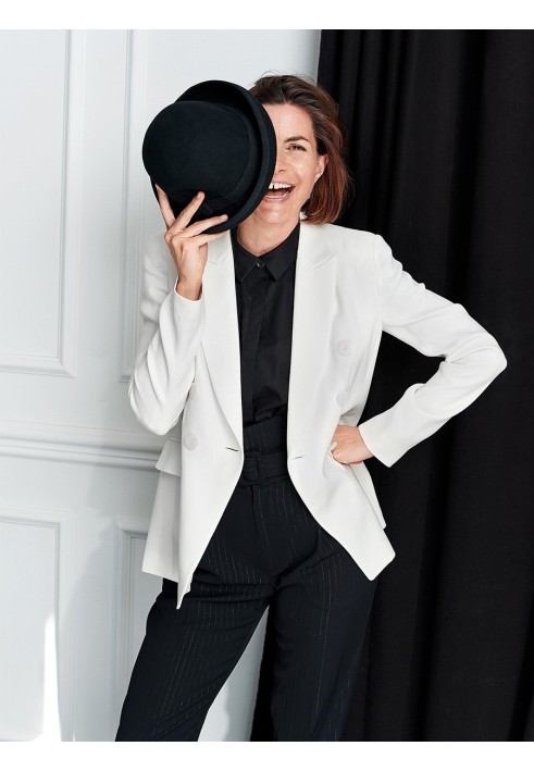 Pattern Double-breasted blazer jacket with slit pockets (Burda 2/2020, pattern number 102 B)