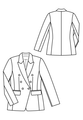 Pattern Double-breasted blazer jacket with slit pockets (Burda 2/2020, pattern number 102 B)