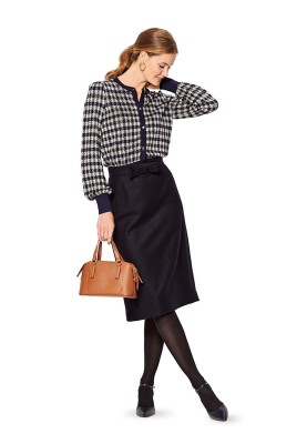 Pattern Straight-cut skirt with a bow on the waist (Burda 2/2020, pattern no. 6181 B)