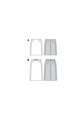 Pattern Straight-cut skirt with a bow on the waist (Burda 2/2020, pattern no. 6181 B)