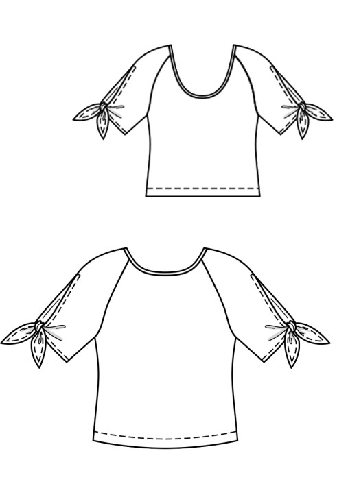Выкройка Блуза трикотажная с рукавами реглан (Burda 7/2018, № выкройки 119)