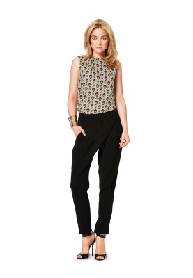 Pattern Pants of a narrowed silhouette with relief seams (Burda 1/2014, pattern number 6907 B)