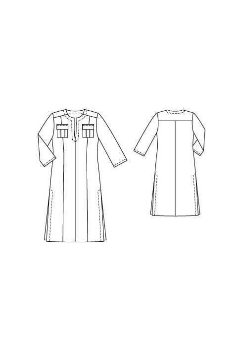 Pattern Kaftan dress with portfolio pockets (Burda 7/2010, pattern number 136)