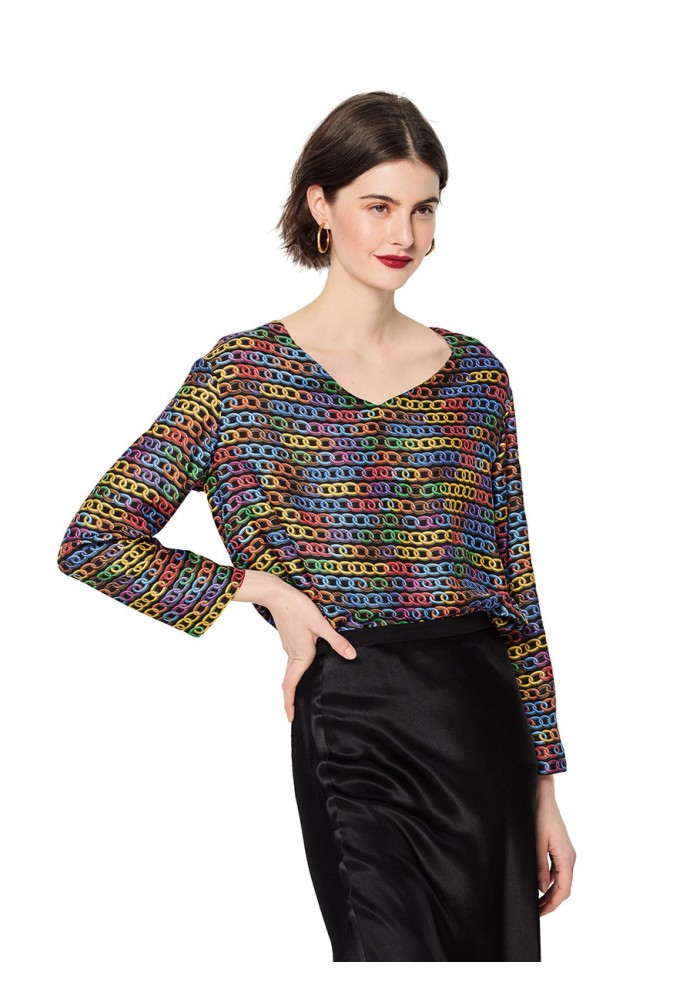 Pattern Straight-cut blouse with long sleeves (Burda 2/2020, pattern no. 6155 A)