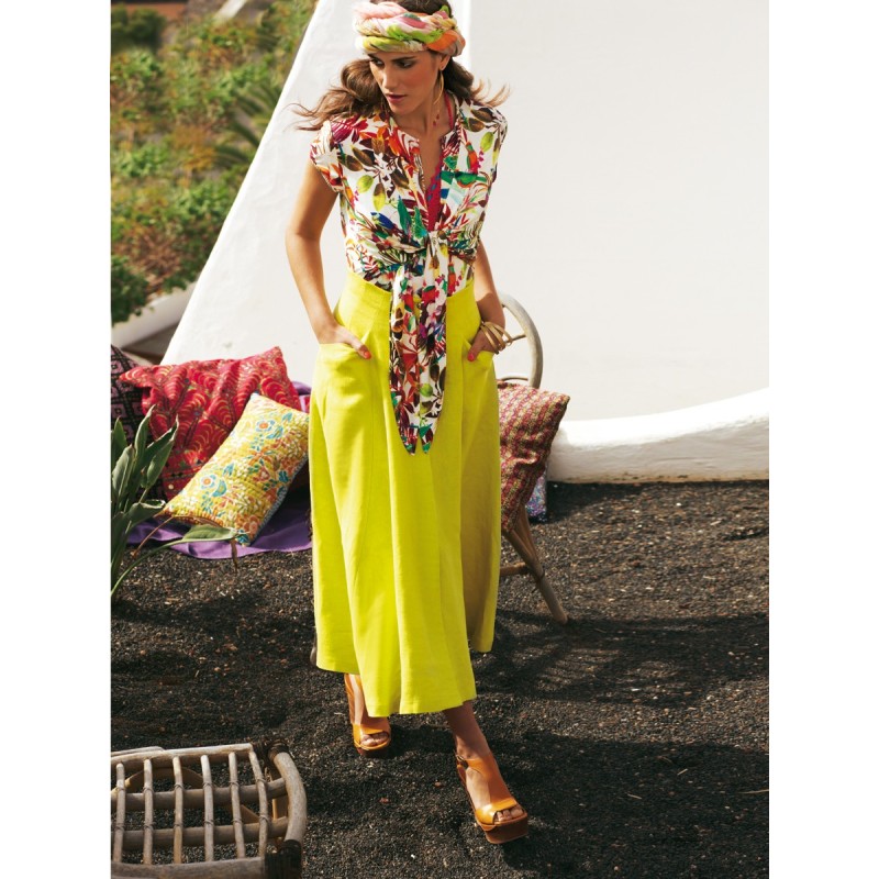 Pattern Midi skirt with...