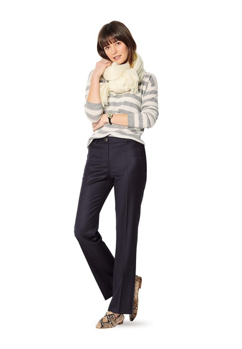 Pattern Pants with arrow pleats and slit pockets (Burda 2/2020, pattern number 6157 B)