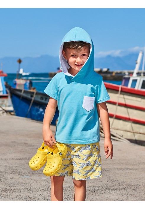 Pattern T-shirt with hood and chest pocket (Burda 7/2020, pattern number 132)