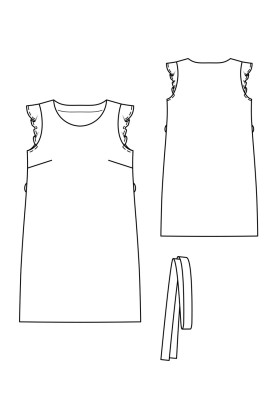 Pattern Dress of a simple cut with a belt (Burda 7/2020, pattern number 123)