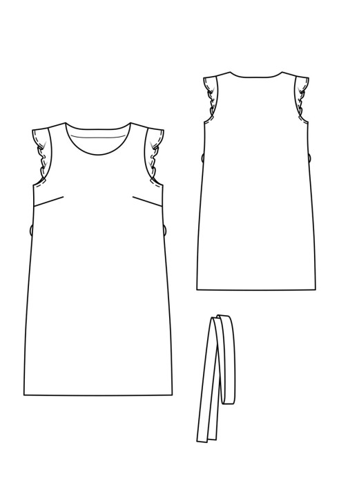 Pattern Dress of a simple cut with a belt (Burda 7/2020, pattern number 123)