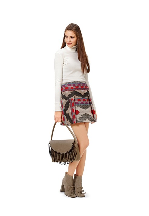 Pattern Mini skirt with decorative details (Burda 2/2016, pattern number 6597 A)