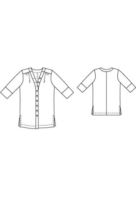 Pattern Linen shirt blouse without collar (Burda 6/2011, pattern number 104)