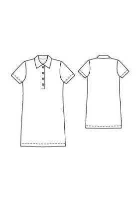 Pattern Knitted dress with polo fastening (Burda 4/2010, pattern number 113 D)