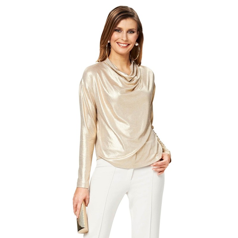 Pattern Pullover with solid...