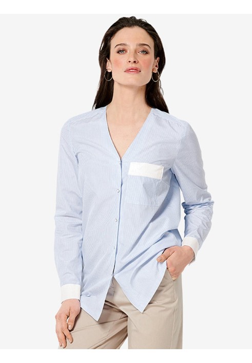 Pattern Blouse shirt without collar (Burda 2/2019, pattern number 6274 B)