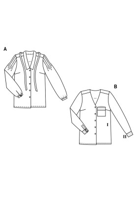 Выкройка Блузка-рубашка без воротника (Burda 2/2019, № выкройки 6274 B)