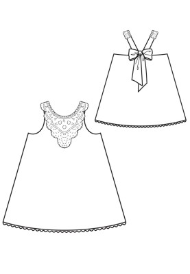 Pattern Flared dress with a bow on the straps (Burda 6/2017, pattern number 130)