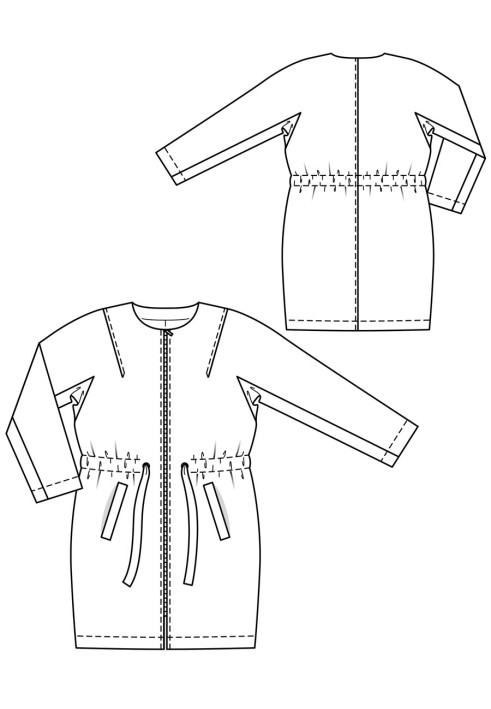 Pattern O-line coat with short sleeves (Burda 2/2019, pattern number 122)