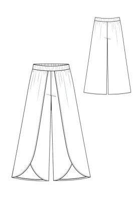 Pattern Wide trousers of an original cut (I love to sew 1/2019, pattern number 106)