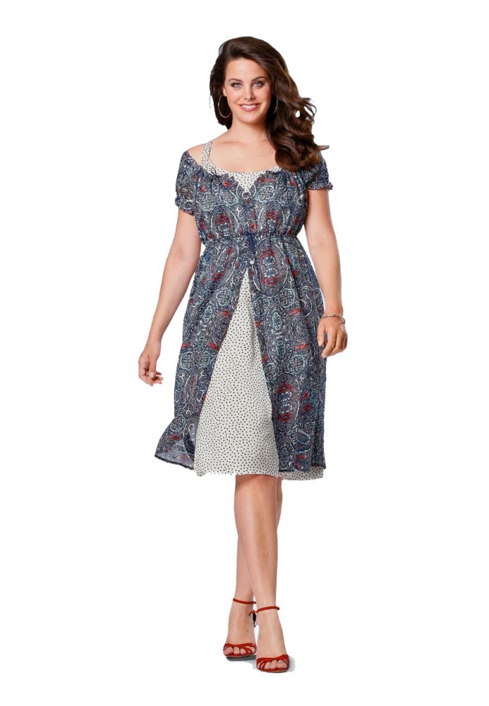 Pattern Tunic dress with Carmen neckline (Burda 1/2014, pattern number 6950 A)