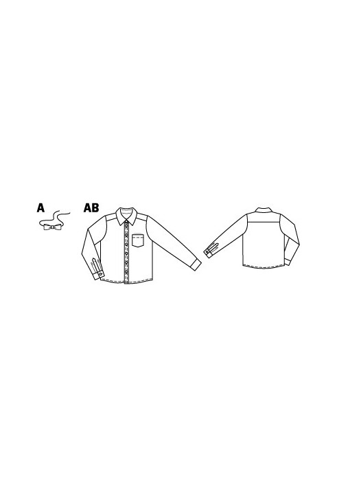 Выкройка Рубашка и галстук-бабочка (Burda 8/2012, № выкройки 152 A)