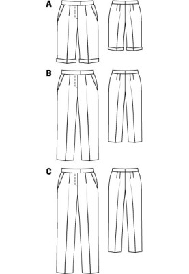 Pattern Classic trousers 7/8 length (Burda 12/2011, pattern number 111 B)