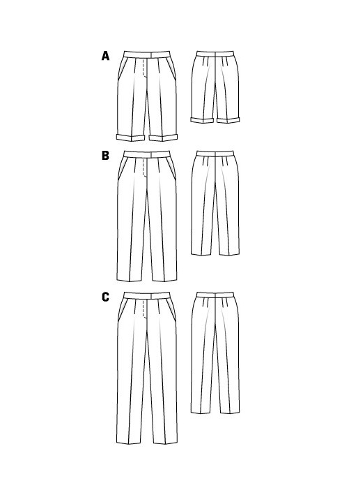 Викрійка Брюки класичні довжиною 7/8 (Burda 12/2011, № викрійки 111 B)