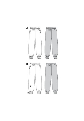 Pattern Joggers on a knitted belt (Burda 2/2020, pattern no. 6188 B)