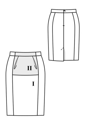 Выкройка Юбка-карандаш с контрастной деталью (Burda 11/2018, № выкройки 114 A)