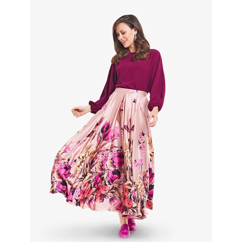 Pattern Satin silk maxi...