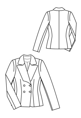 Pattern Double-breasted jacket of a fitted silhouette (Burda 10/2019, pattern number 114)