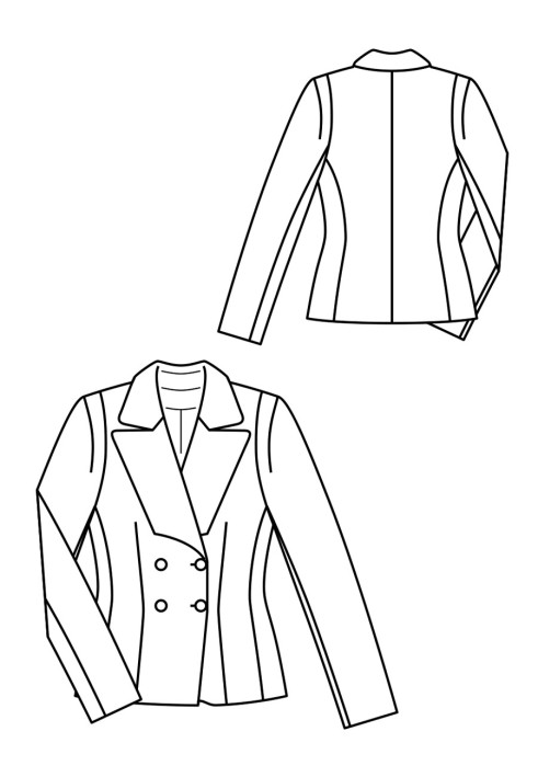 Pattern Double-breasted jacket of a fitted silhouette (Burda 10/2019, pattern number 114)