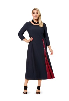 Pattern Dress with a pleat-cut with a zipper (Burda 2/2016, pattern number 6621 B)