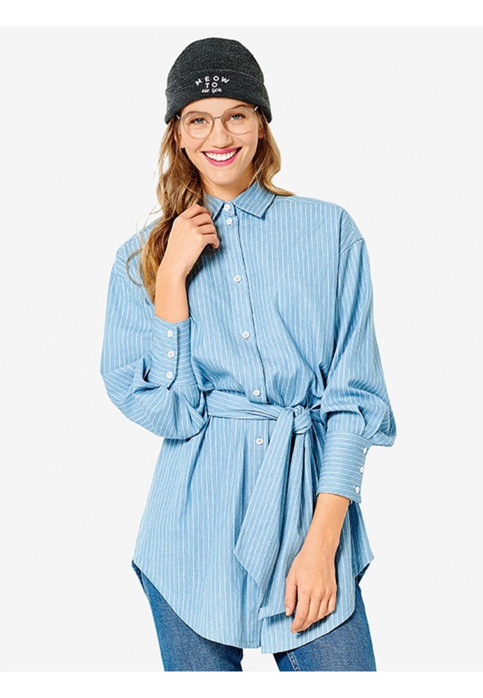 Pattern Blouse-shirt with a wide belt (Burda 2/2019, pattern number 6263 C)