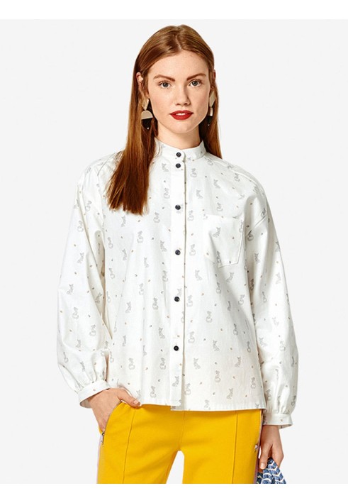 Pattern Blouse-shirt with a wide belt (Burda 2/2019, pattern number 6263 C)